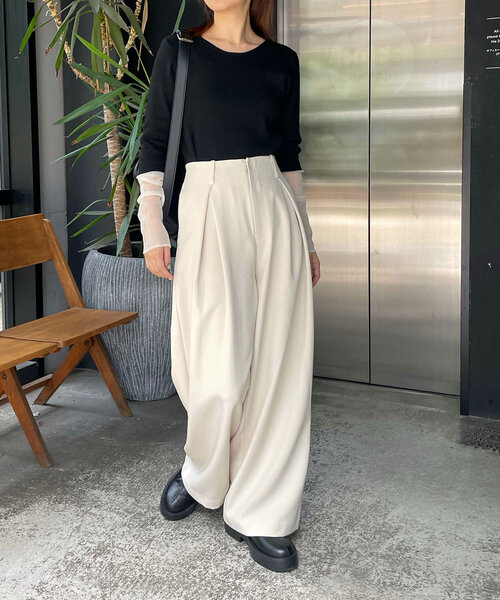 CAPRICIEUX LE'MAGE ベージュ ワイドパンツ サイズ36 CAPRICIEUX LE'MAGE 「CAPRICIEUX LE'MAGE」 パンツ 38 ベージュ