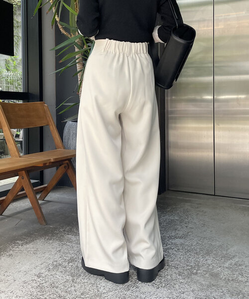 CAPRICIEUX LE'MAGE ベージュ ワイドパンツ サイズ36 CAPRICIEUX LE'MAGE パンツ 「累計2万本！」「LE'MAGE×gemeil