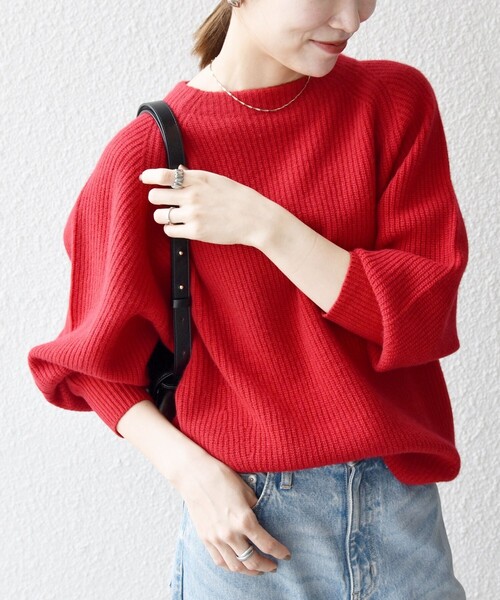 SHIPS any ニット セーター any:「手洗い可能」AQUA カシミヤ ミックス