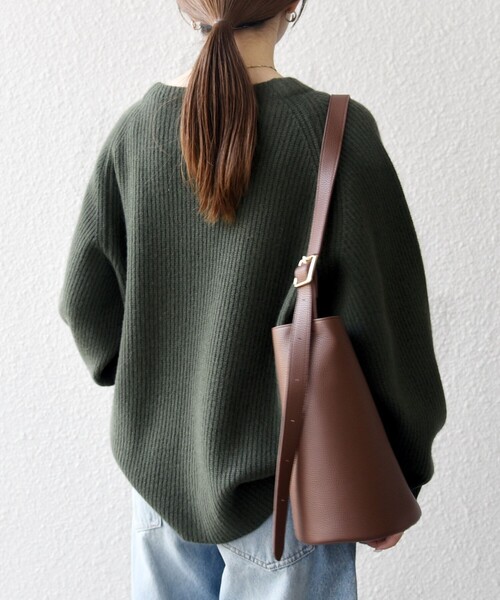 SHIPS any ニット セーター any:「手洗い可能」AQUA カシミヤ ミックス