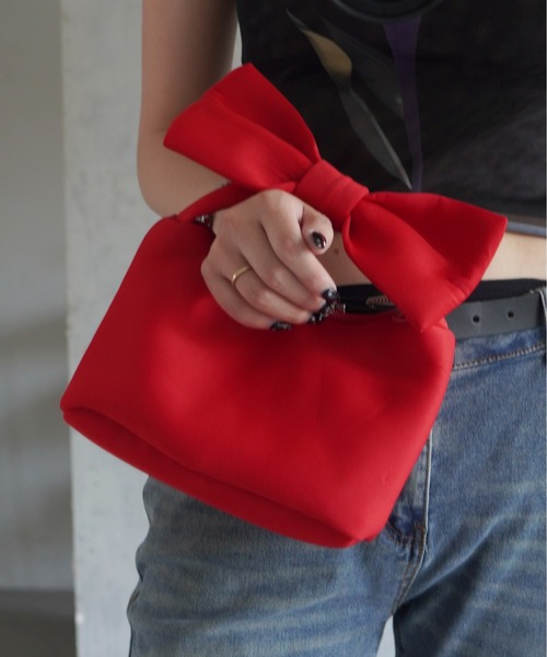 Port（ポート） ハンドバッグ 「 」 ジャージ リボン ミニ