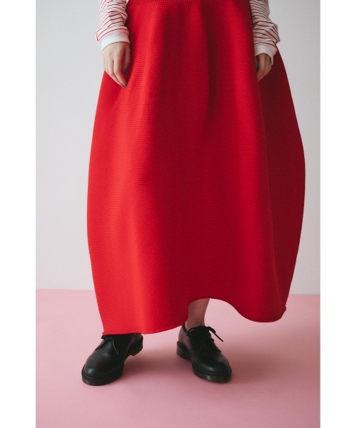 スカート Velour Jersey I-Line Skirt RED Velour Jersey I-Line Skirt - red - Mame Kurogouchi
