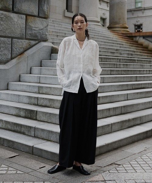 hellam（ヘラム） ブラウス シャツ カットワークレースシャツ