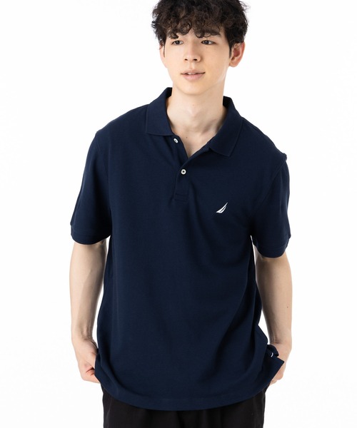 「NAUTICA」 半袖ポロシャツ M ブラック メンズ