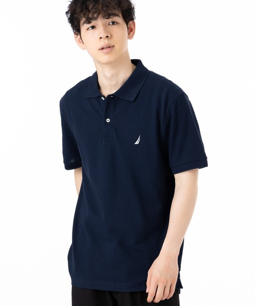 「NAUTICA」 半袖ポロシャツ M ブラック メンズ