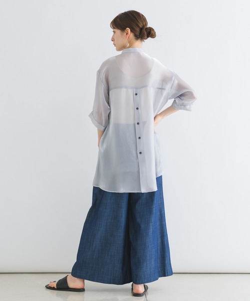 「KATHARINE ROSS」 7分袖ブラウス MEDIUM カーキ レディース_画像5