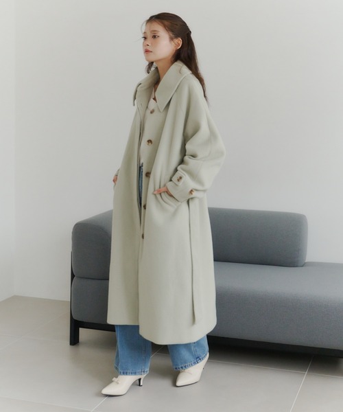 powwa more ステンカラーコート コート ステンカラーロングコート