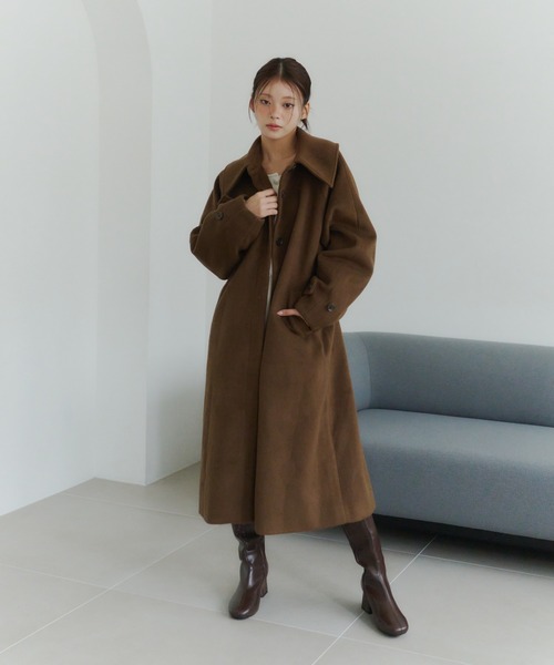 powwa more ステンカラーコート コート ステンカラーロングコート