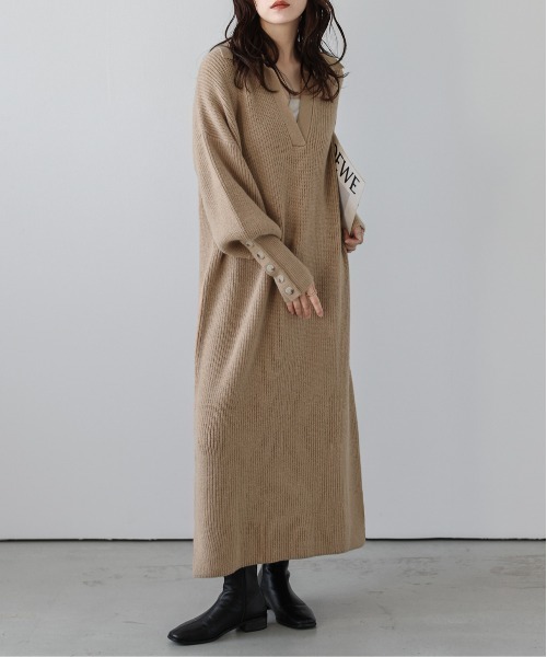 La-gemme（ラジェム） ワンピース キーネックニットワンピース