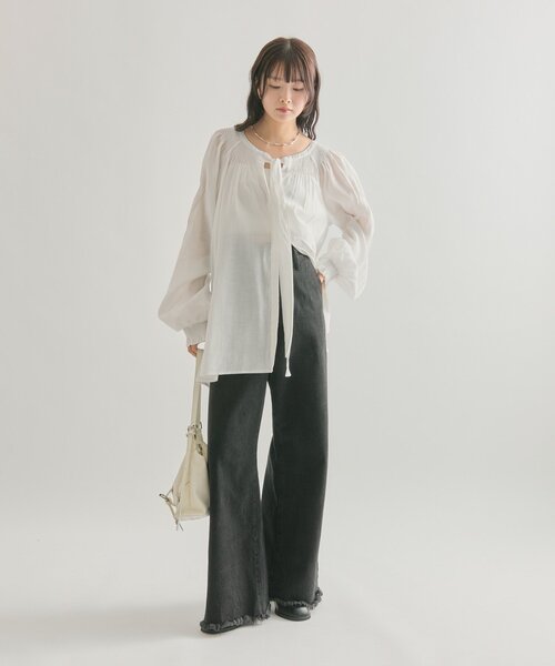 mystic（ミスティック） ブラウス シャツ ボウタイスキッパーブラウス