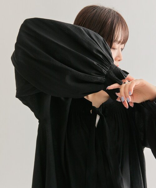 ボウタイブラウス スキッパーシャツ 36 mystic（ミスティック