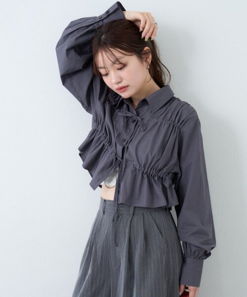 Kastane（カスタネ） ブラウス シャツ フロントリボンシャツ