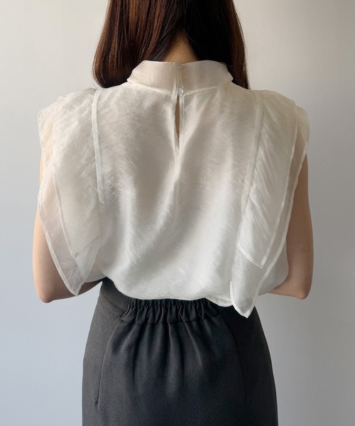 「mipiarl」 ノースリーブブラウス MEDIUM グレー系その他 レディース_画像5