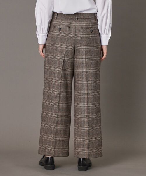 グレンチェック ワイドパンツ（レディースファッション