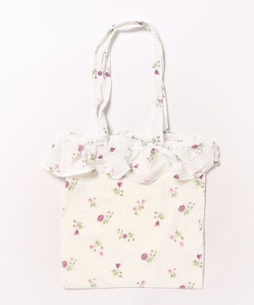 VIBGYOR トートバッグ Liaa/花柄 くしゅくしゅ フリル トートバッグ