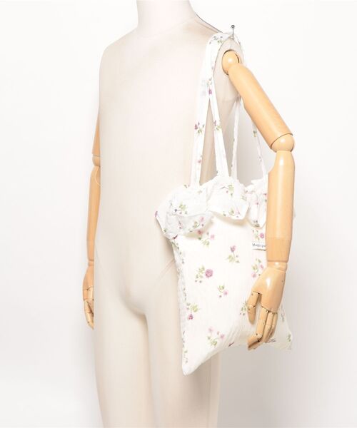 VIBGYOR トートバッグ Liaa/花柄 くしゅくしゅ フリル トートバッグ
