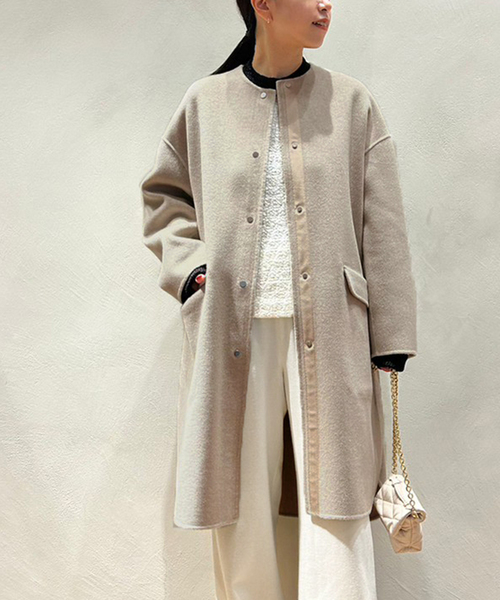 VERMEIL par iena（ヴェルメイユパーイエナ） ノーカラーコート 38