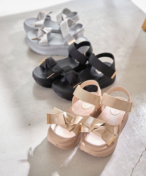 「tocco closet」 フラットサンダル LL ブラック レディース_画像2