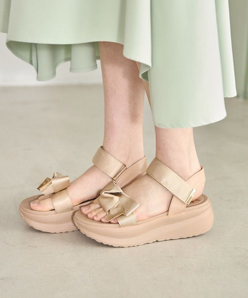 「tocco closet」 フラットサンダル LL ブラック レディース_画像4