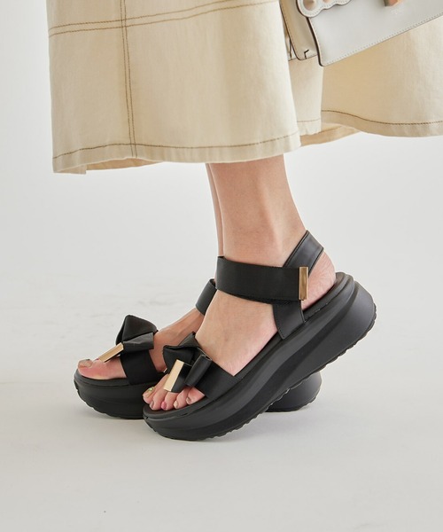 「tocco closet」 フラットサンダル LL ブラック レディース_画像7
