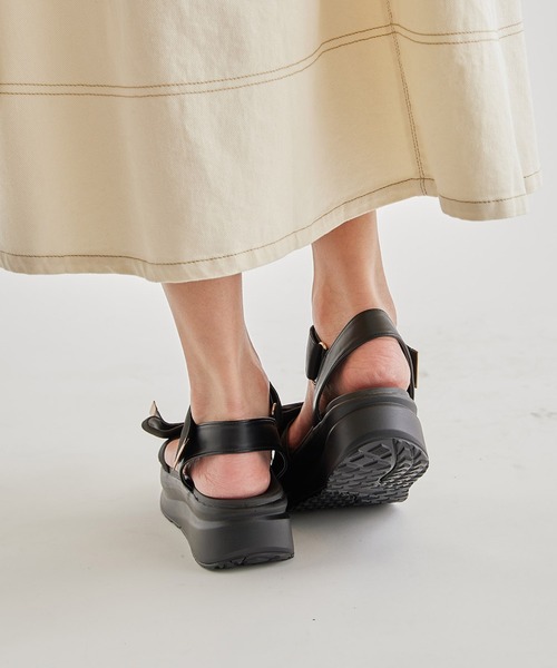 「tocco closet」 フラットサンダル LL ブラック レディース_画像8