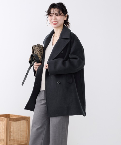 m.i.d. 黒 カシミア　コート　ピーコート　ジャケット MICA&DEAL（マイカアンドディール） ピーコート pコート ウール