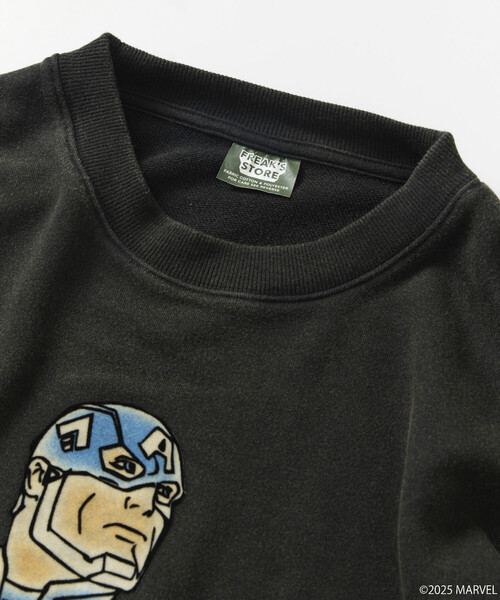 ゆるダボ マーベル キャプテンアメリカ トレーナー グレー L FREAK'S STORE（フリークスストア） トレーナー スウェット MARVEL