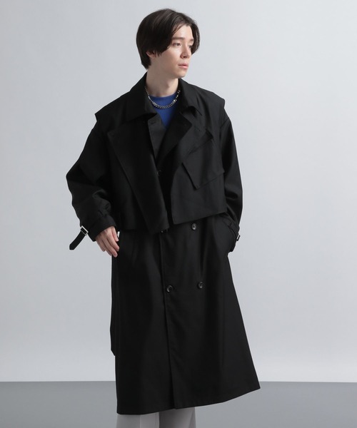 HAREメンズトレンチコート新品ブラック HARE（ハレ） トレンチコート MEDIUM ブラック メンズ : ZOZOTOWN