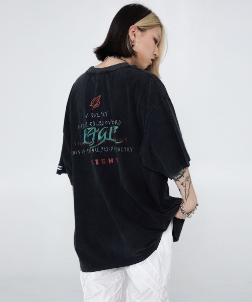 「Ressaca」 「alackair」半袖Tシャツ X-LARGE ブラック×ピンク メンズ_画像7