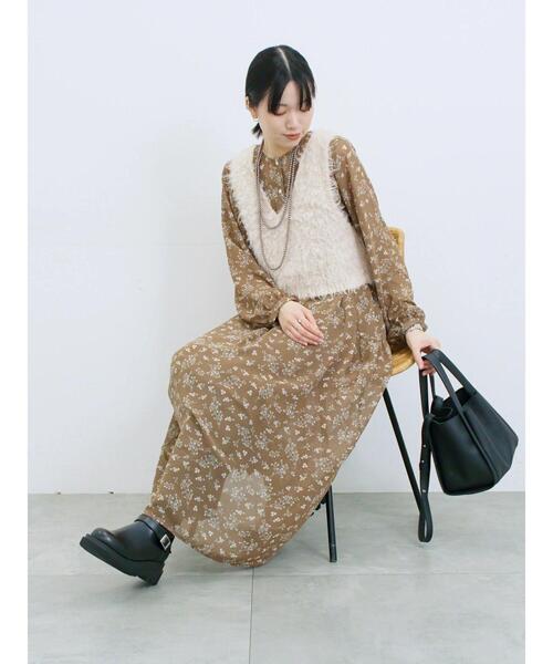 Samansa Mos2 blue（サマンサモスモスブルー） ワンピース 花柄