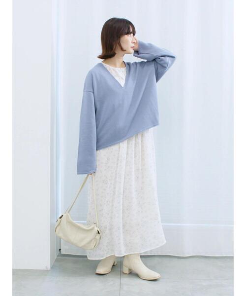 Samansa Mos2 blue（サマンサモスモスブルー） ワンピース 花柄