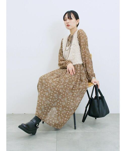 【新品未使用タグ付き】サマンサモスモス　ドビーバテンレースワンピース　ブルー TSUHARU by Samansa Mos2（ツハルバイサマンサモスモス）の「【WEB限定