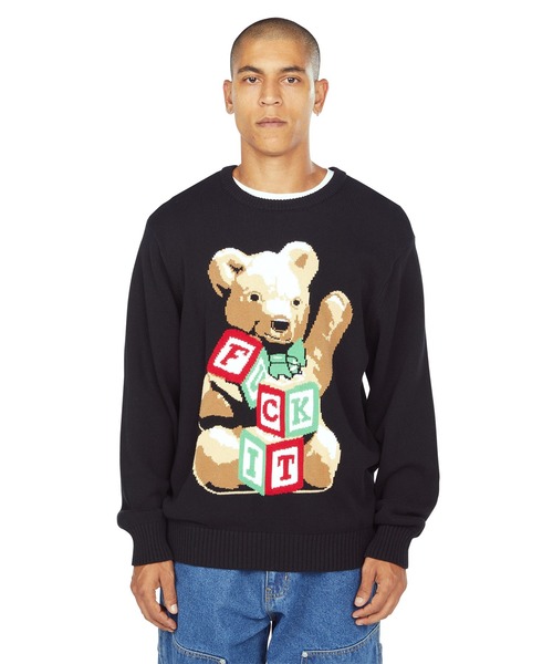 HUF（ハフ） セーター ニット GIFT BEAR INTARSIA SWEATER メンズ