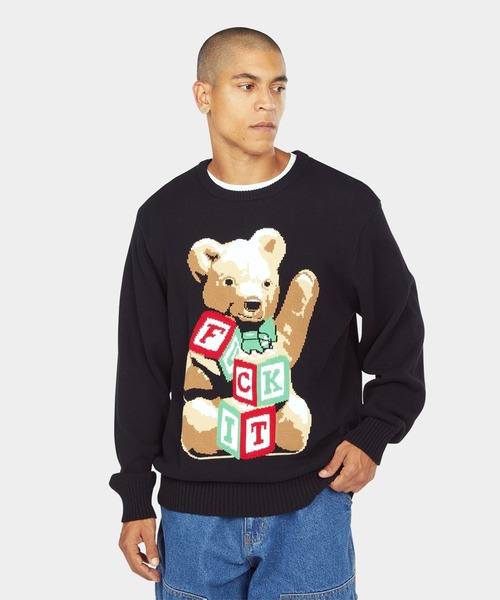 HUF（ハフ） セーター ニット GIFT BEAR INTARSIA SWEATER メンズ
