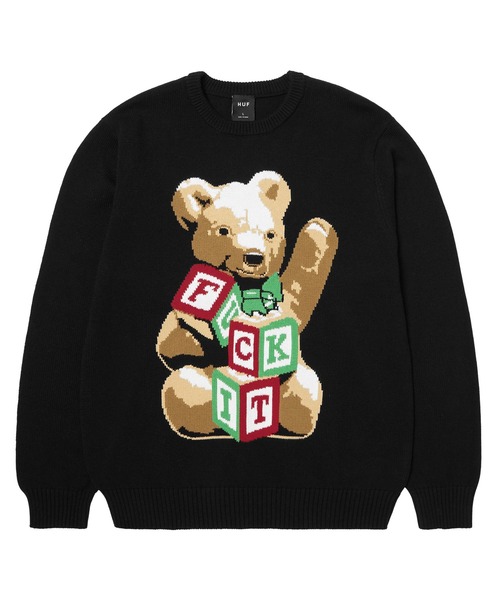 【ラスト値下げ】HUF クマデザイン ニットセーター S HUF（ハフ） セーター ニット GIFT BEAR INTARSIA SWEATER メンズ