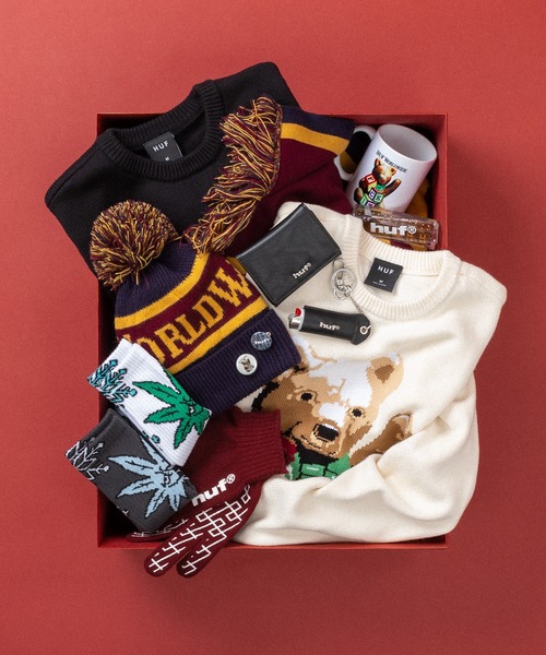 HUF（ハフ） セーター ニット GIFT BEAR INTARSIA SWEATER メンズ