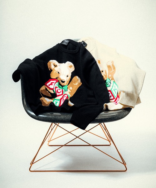 HUF（ハフ） セーター ニット GIFT BEAR INTARSIA SWEATER メンズ