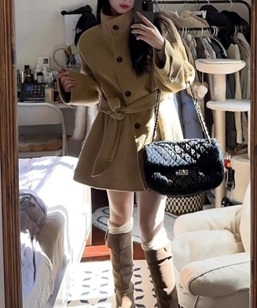 Mejoul ダウンコート ダウンジャケット 「2025秋冬新作」ウールライク