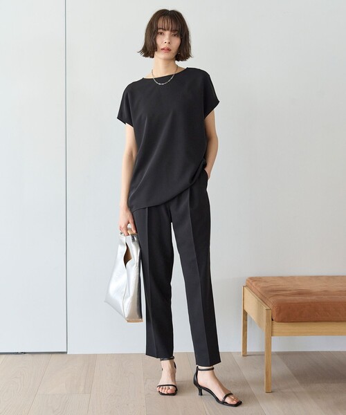 「UNFILO」 半袖ブラウス MEDIUM ブラック レディース_画像5