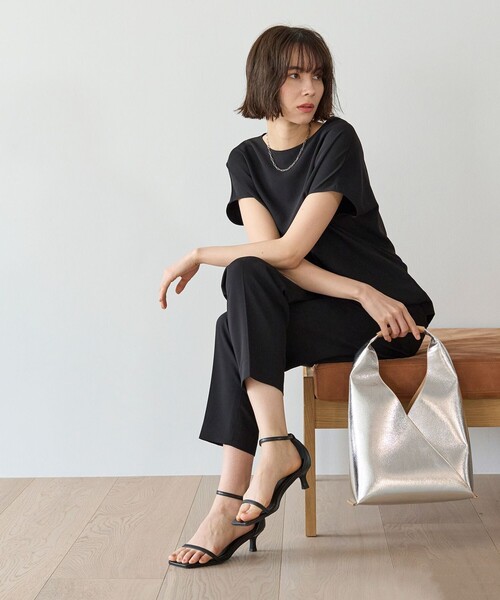 「UNFILO」 半袖ブラウス MEDIUM ブラック レディース_画像7