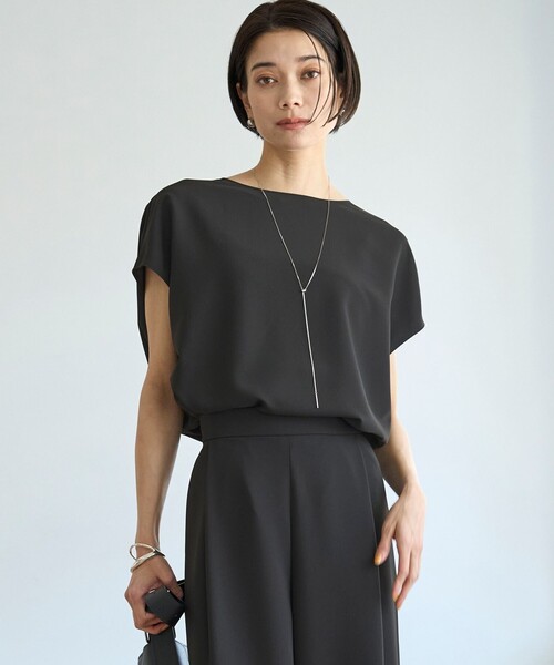 「UNFILO」 半袖ブラウス MEDIUM ブラック レディース_画像8