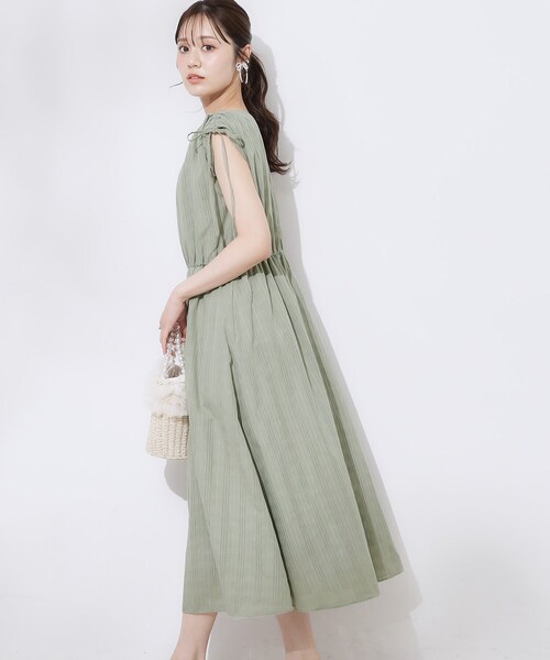 「couture brooch」 ノースリーブワンピース 38 オリーブ レディース_画像6