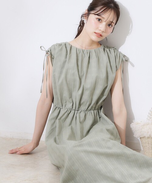 「couture brooch」 ノースリーブワンピース 38 オリーブ レディース_画像8