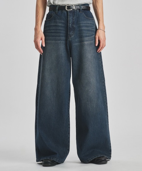 selle glant（セレグランテ） ジーンズ WIDE BUGGY FADE DENIM PANTS