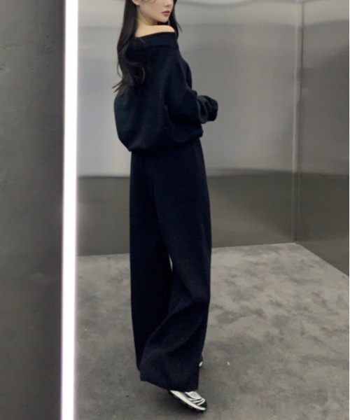 shameless セットアップ 「セットアップ」オフショルダートップス＋