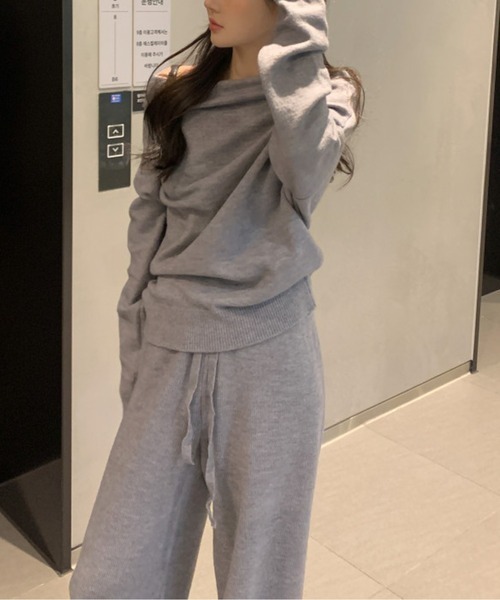 shameless セットアップ 「セットアップ」オフショルダートップス＋