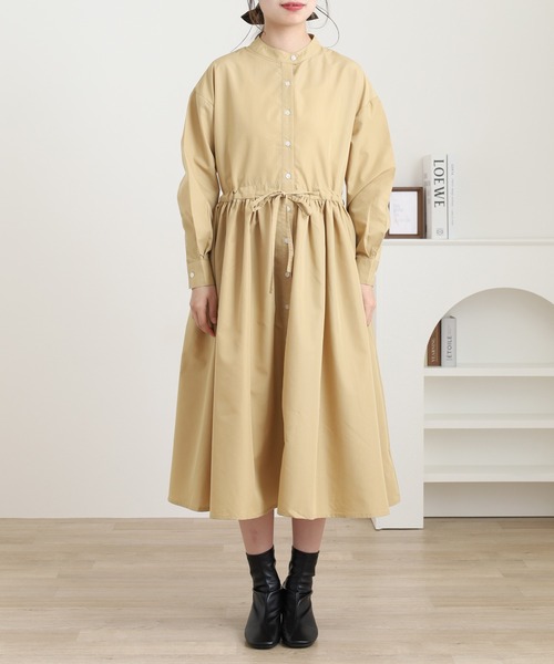 &soiree(アンドソワレ) シャツワンピース タック入りウエストリボン &soiree(アンドソワレ) シャツワンピース タック入りウエストリボン