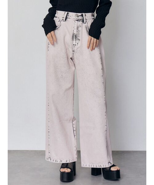 MURUA ムルーア　サイドタックワイドデニム　セット販売対象 MURUA（ムルーア） ジーンズ デニム デニムパンツ 「セットアップ対応