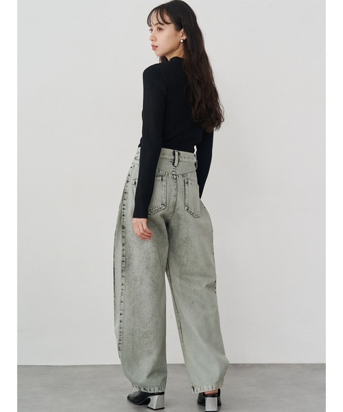MURUA ムルーア　サイドタックワイドデニム　セット販売対象 MURUA（ムルーア） ジーンズ デニム デニムパンツ 「セットアップ対応