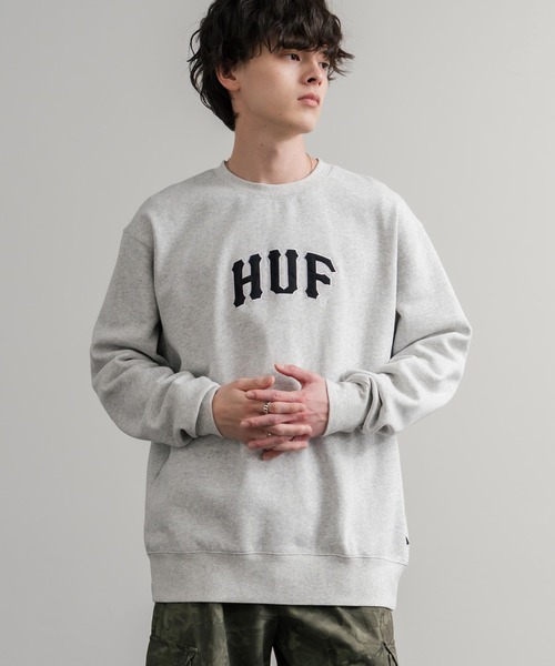 HUF（ハフ） トレーナー スウェット ARCH APPLIQUE CREWNECK オーバー